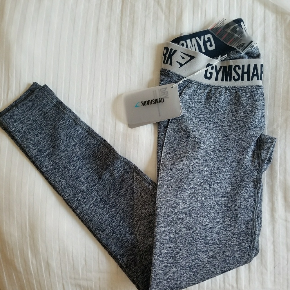 Gymshark Light Blue Marl Flex Leggings (Small)
